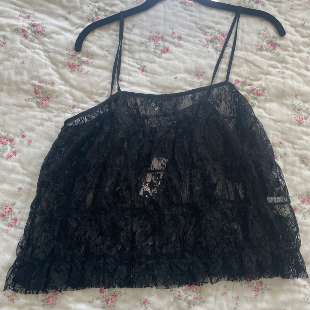 black lace tank
